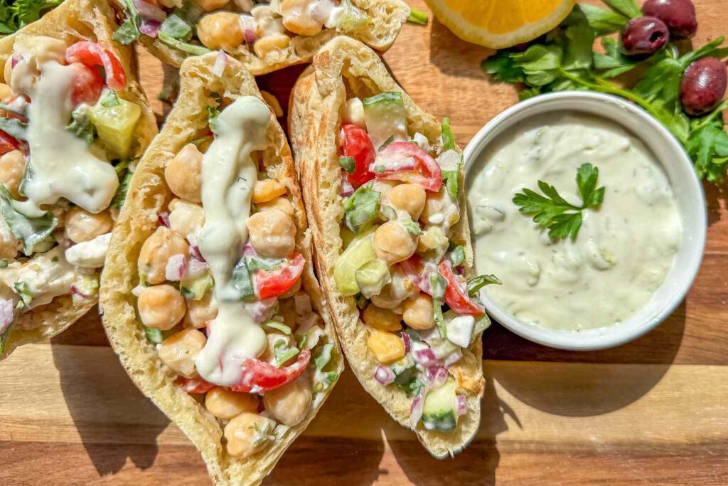 Mediterranean Chickpea Stuffed Pita